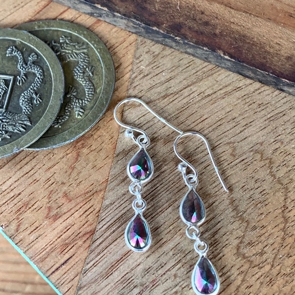 ✨MYSTIC TOPAZ + STERLING EARRINGS✨ - Picture 6 of 8